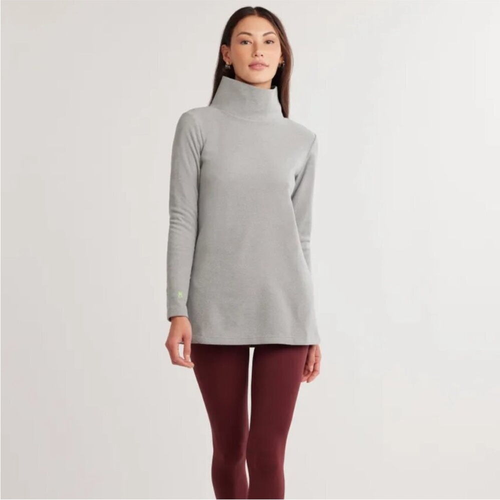 Women's Gray Cobble Hill Fleece Turtleneck Sweater Tunic size medium